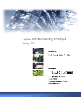 Polk County Water Providers Regional Water Supply Strategy Table of Contents