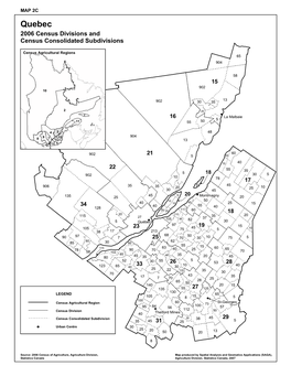 Quebec 2006 Census Divisions and Census Consolidated Subdivisions