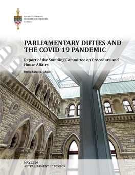 PARLIAMENTARY DUTIES and the COVID 19 PANDEMIC Report of the Standing Committee on Procedure and House Affairs