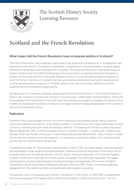Scotland and the French Revolution