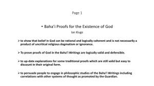 • Baha'i Proofs for the Existence Of