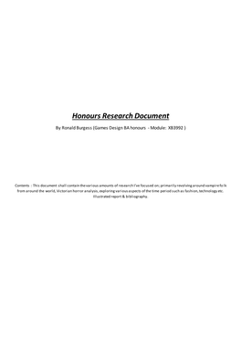Honours Research Document