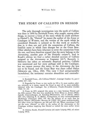 The Story of Callisto in Hesiod