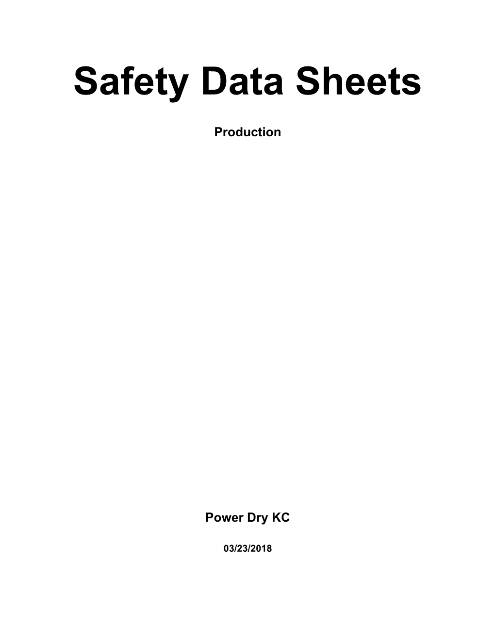 Safety Data Sheets