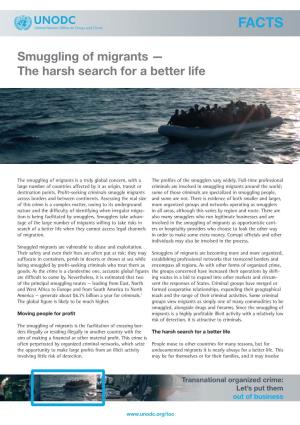 Smuggling of Migrants — the Harsh Search for a Better Life
