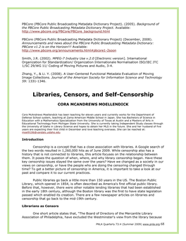 Libraries, Censors, and Self-Censorship