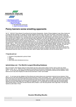 Penny Banners Worse Wrestling Opponents
