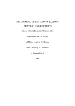 E. Mervyn Taylor's Prints on Maori Subjects