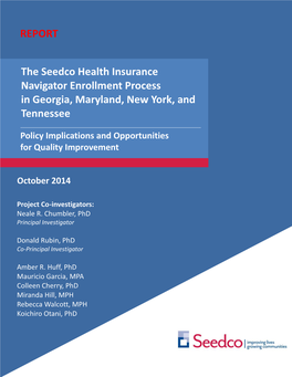 CONFIDENTIAL DRAFT REPORT the Seedco Health Insurance