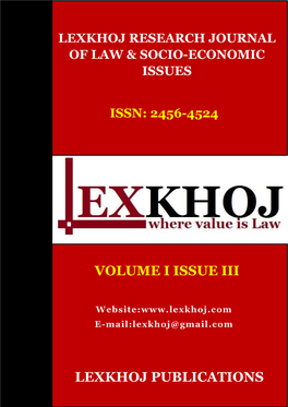 Lexkhoj Publications Volume I Issue