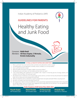 Guidelines for Healthy Eating and Junk Food