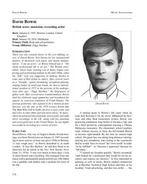 David Bowie Music Innovators