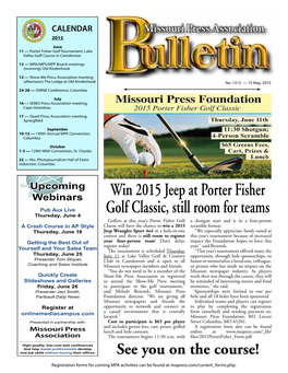 Win 2015 Jeep at Porter Fisher Golf Classic, Still Room for Teams