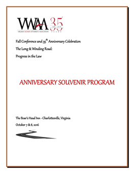 Anniversary Souvenir Program