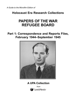 Papers of the War Refugee Board