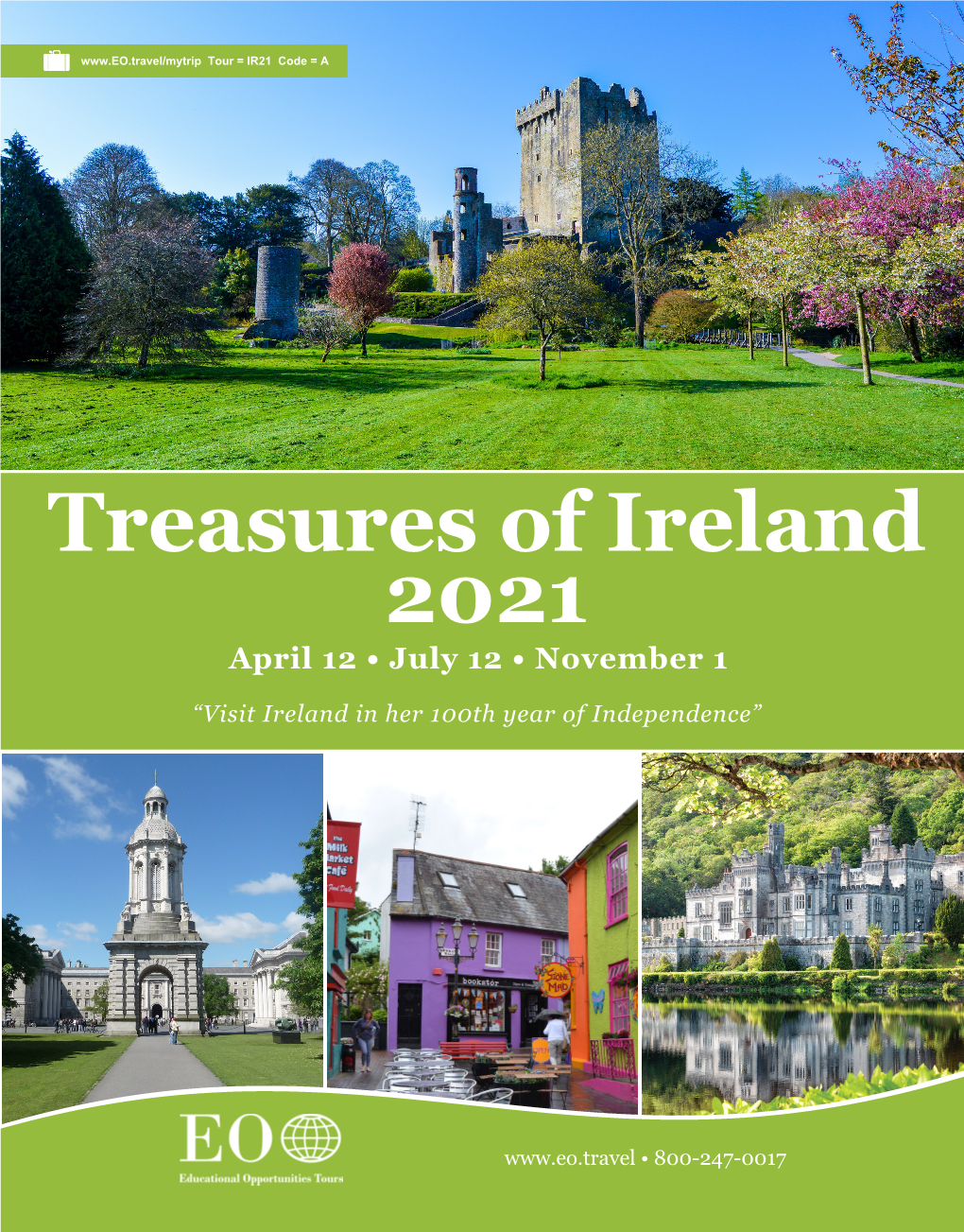 Treasures of Ireland 2021 April 12 • July 12 • November 1