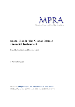 Sukuk Bond: the Global Islamic Financial Instrument