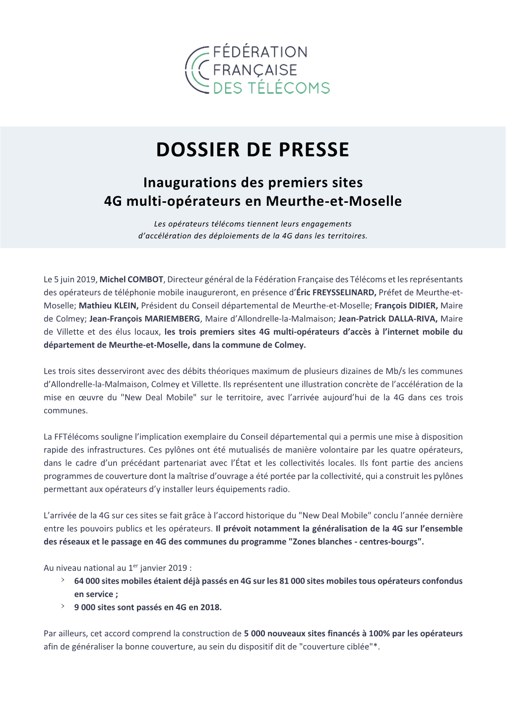 Inaugurations Des Premiers Sites 4G Multi-Opérateurs En Meurthe-Et-Moselle
