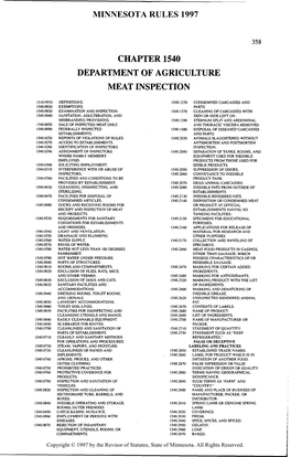 Chapter 1540 Department of Agriculture Meat Inspection