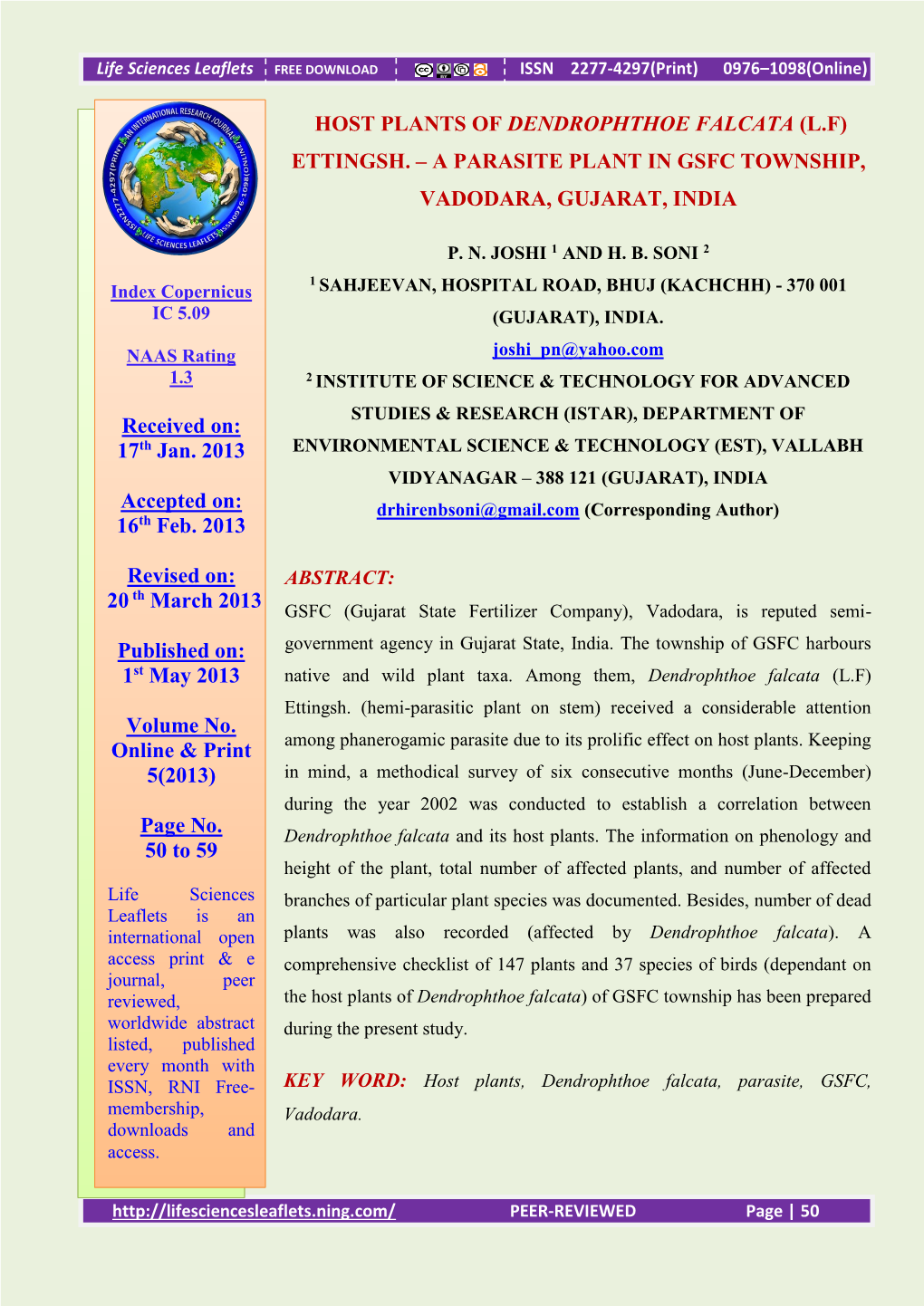 Comparative Occurance and Population Status of Bird Species in Different Talukas of Patan District (North Gujarat)