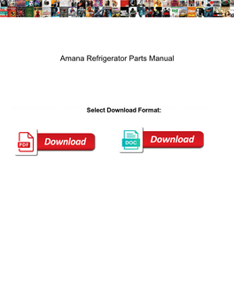Amana Refrigerator Parts Manual