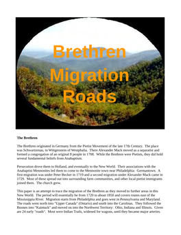 Brethren Migration Roads