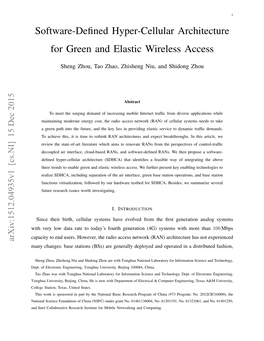 Software-Defined Hyper-Cellular Architecture for Green and Elastic