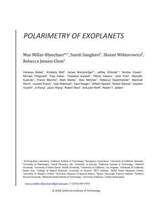 Polarimetry of Exoplanets