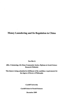 Money Laundering and Its Regulation in China