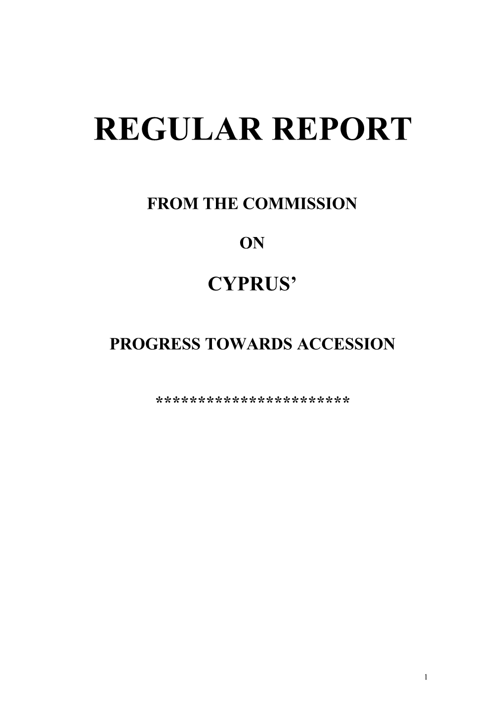 Cyprus Progress Report 1998