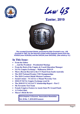 Law 43 Easter, 2019