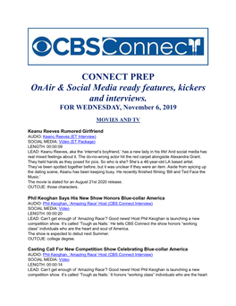 CONNECT PREP Onair & Social Media Ready Features, Kickers And