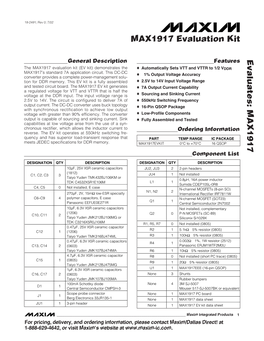 MAX1917 Evaluation Kit