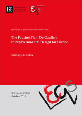 The Fouchet Plan: De Gaulle's Intergovernmental Design for Europe
