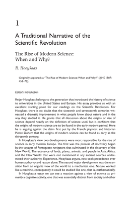 A Traditional Narrative of the Scientific Revolution