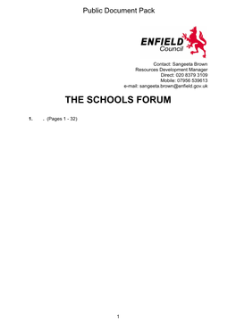 (Public Pack)Agenda Document for Schools Forum, 02/10/2019 17:30