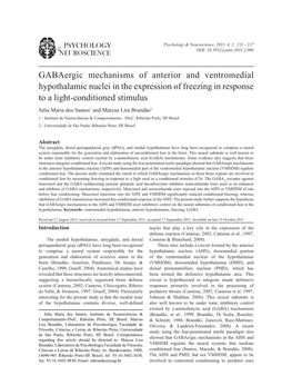 Gabaergic Mechanisms of Anterior and Ventromedial Hypothalamic