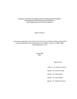 Demons, Druids and Brigands on Irish High Crosses: Rethinking the Images Identified As the Temptation of Saint Anthony