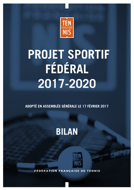 Projet Sportif Fédéral 2017-2020