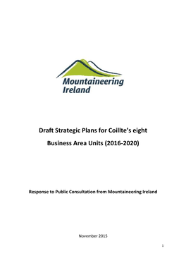 Draft Strategic Plans for Coillte's Eight Business Area Units (2016-2020)