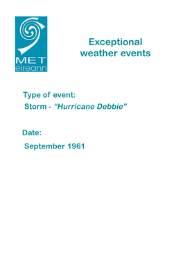 Storm - “Hurricane Debbie”