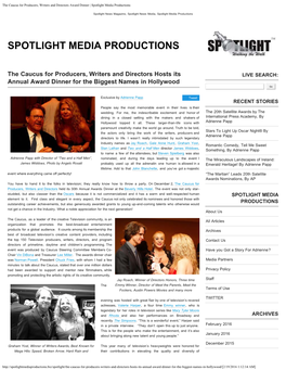 The Caucus for Producers, Writers and Directors Award Dinner | Spotlight Media Productions