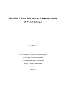 Part of the Whānau: the Emergence of Takatāpui Identity He Whāriki Takatāpui
