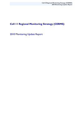 Cell 11 Regional Monitoring Strategy (CERMS) 2010 Monitoring Update Report