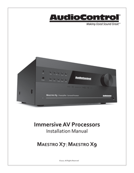 Immersive AV Processors Installation Manual