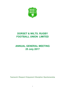 From : Clive Drake Chairman Dorset & Wiltshire RFU Competitions Sub