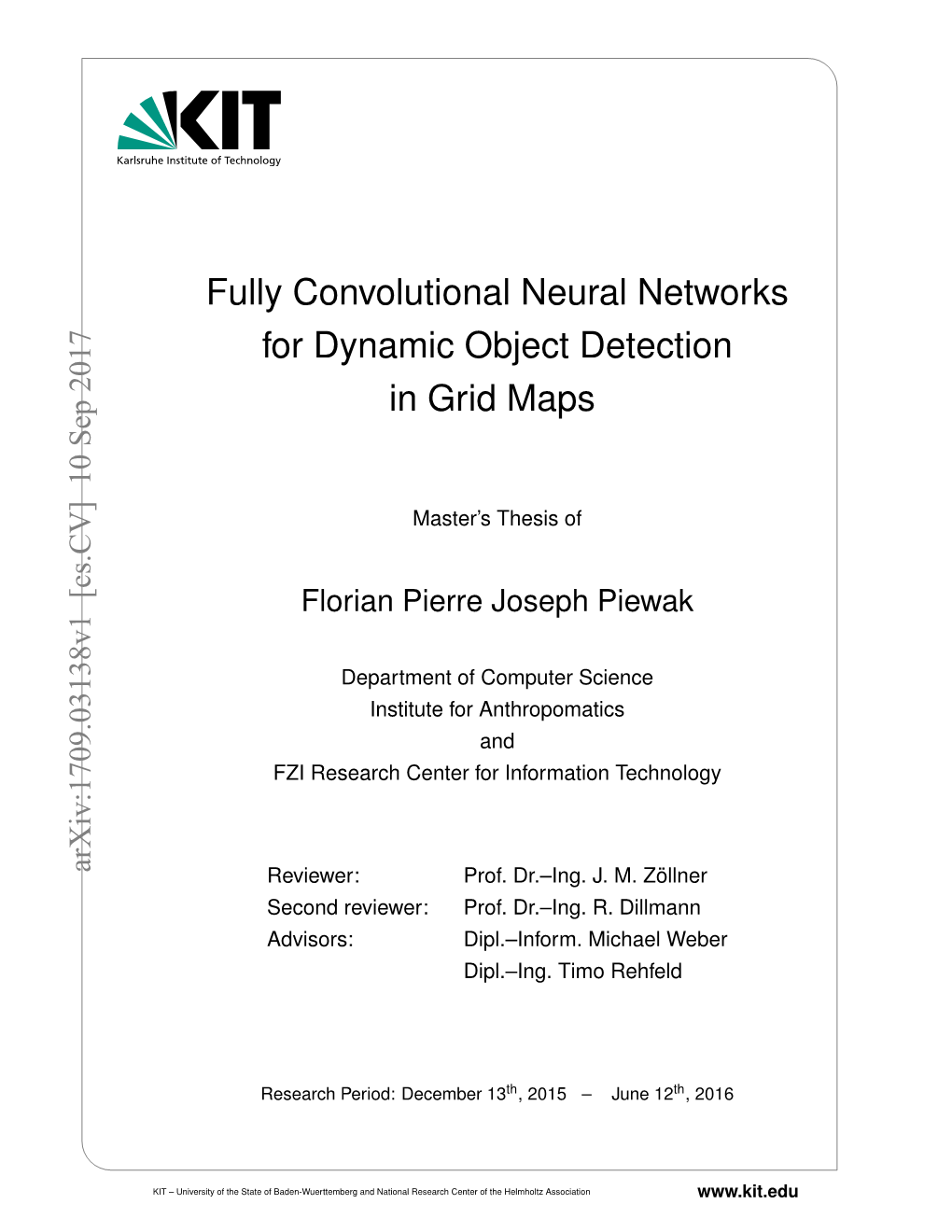 Fully Convolutional Neural Networks for Dynamic Object Detection in Grid Maps