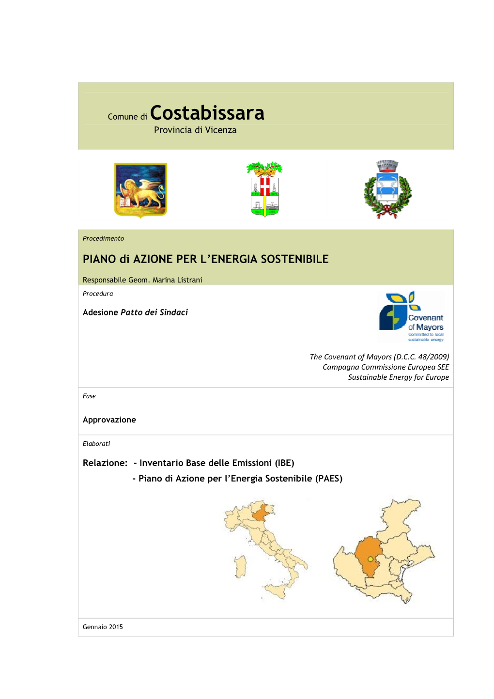 Comune Di Costabissara Provincia Di Vicenza