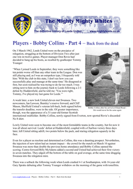 Players - Bobby Collins - Part 4 – Back from the Dead