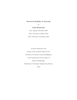 Structural Stability of Asteroids